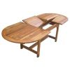 1m x 1.8m-2.4m Teak Oval Extending Table  - 0