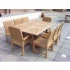 1.2m x 1.2m-1.8m Teak Square Extending Table with 6 Marley Chairs & 2 Marley Armchairs - 0