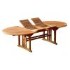 1.1m x 1.9m-2.7m Teak Oval Double Extending Table - 0