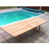 1.2m x 2.4m-3.2m Teak Rectangular Double Extending Table - 0