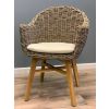 1.5m Reclaimed Teak Outdoor Open Slatted Dartmouth Table with 6 Scandi Armchairs - 12