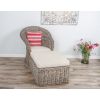 Riviera Natural Wicker Lounger Chair with Footstool - 1