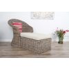 Riviera Natural Wicker Lounger Chair with Footstool - 2