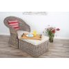 Riviera Natural Wicker Lounger Chair with Footstool - 0