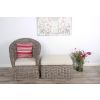 Riviera Natural Wicker Lounger Chair with Footstool - 3