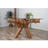 1.5m x 1.2m Reclaimed Teak Root Oval Dining Table with 4 Vikka Chairs - 6