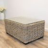 Natural Wicker Glass Topped Coffee Table - 12