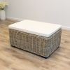 Natural Wicker Glass Topped Coffee Table - 8