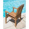 1m Teak Octagonal Folding Table with 2 Marley Chairs & 2 Armchairs - 7