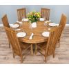 1.5m Reclaimed Teak Circular Pedestal Dining Table with 6 or 8 Vikka Chairs - 3