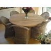 1.5m Reclaimed Teak Circular Pedestal Dining Table with 6 Riviera Chairs - 1