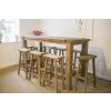 2m Reclaimed Teak Open Slatted Bar Table with 8 Barstools - 0