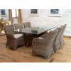 1.8m Reclaimed Teak Root Rectangular Dining Table with 6 Donna Armchairs - 0