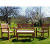 Richmond Teak Garden Bench with Traditional Teak Chair & Coffee Table Set - 4