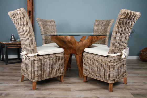 saturday kitchen teak root dining table