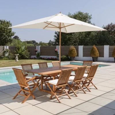 Lark 6-8 Seater Extending Dining Set with Cora Chairs