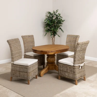 Cairn 4 Seater Dining Set with Natural Kubu Chairs