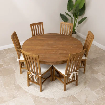 Country 6 Seater Dining Set with Reclaimed Teak Chairs