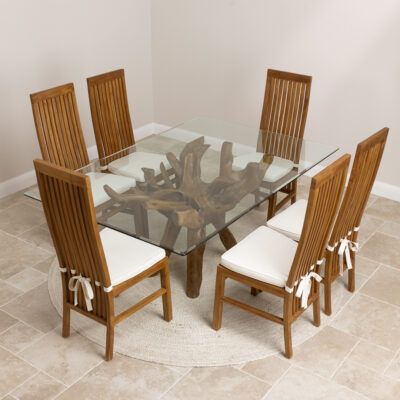 Hiloa 4 or 6 Seater Dining Set with Reclaimed Teak Chairs