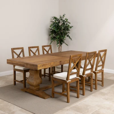 Emara 6 or 8 Seater Dining Set with Etana Chairs