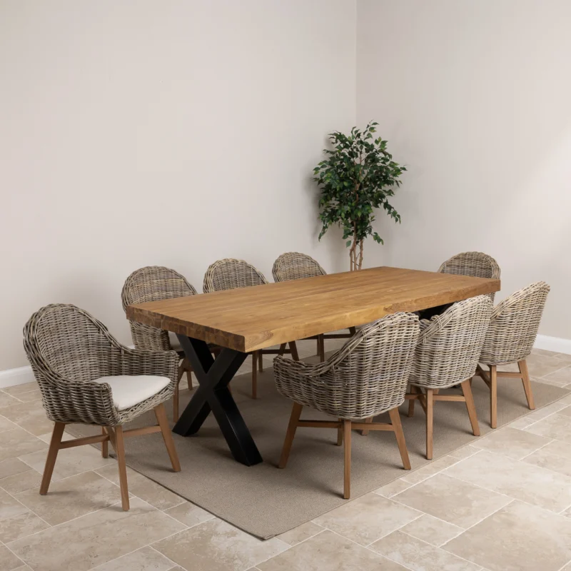 Urban Fusion 6 or 8 Seater Dining Set with Scandi Armchairs