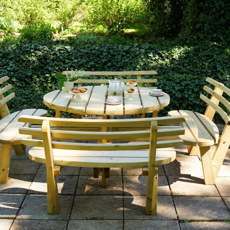 Idless Circular Picnic Bench with Backrests