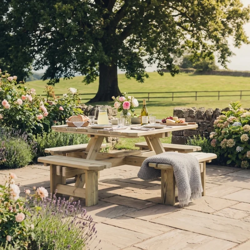 Hustyns Square Picnic Bench
