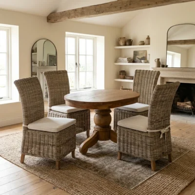 Cairn 4 Seater Dining Set with Natural Kubu Chairs