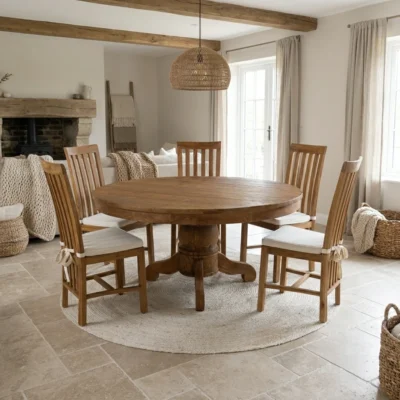 Country 6 Seater Dining Set with Reclaimed Teak Chairs