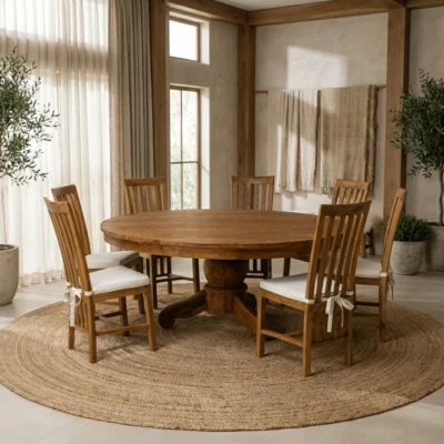Country 8 Seater Dining Set with Reclaimed Teak Chairs