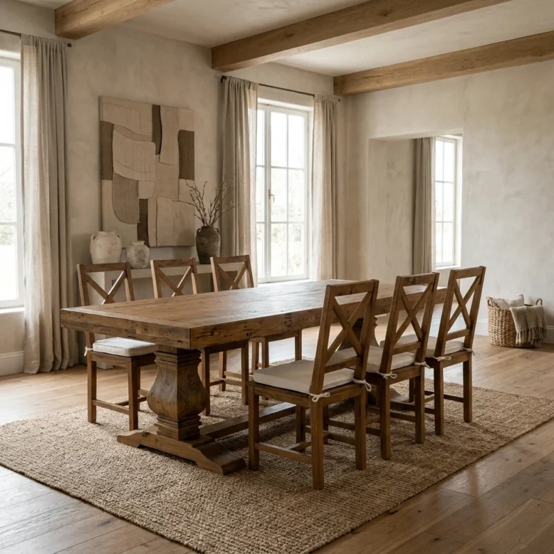 Emara 6 or 8 Seater Dining Set with Etana Chairs