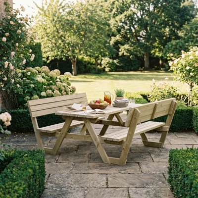 Fowey Picnic Bench with Backrests