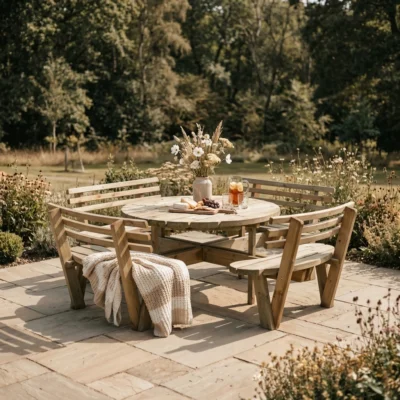 Idless Circular Picnic Bench with Backrests