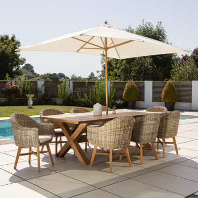 Eros 6 or 8 Seater Dining Set with Scandi Armchairs