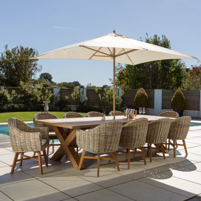 Eros 8 or 10 Seater Dining Set with Scandi Armchairs