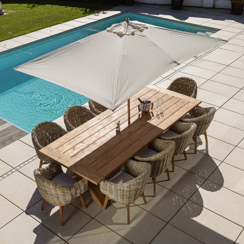 Eros 8 or 10 Seater Dining Set with Scandi Armchairs