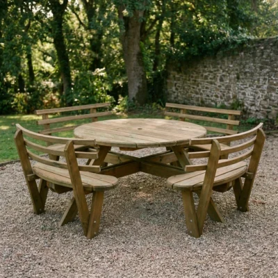 Kenwyn 8 Seater Picnic Bench with Backrests