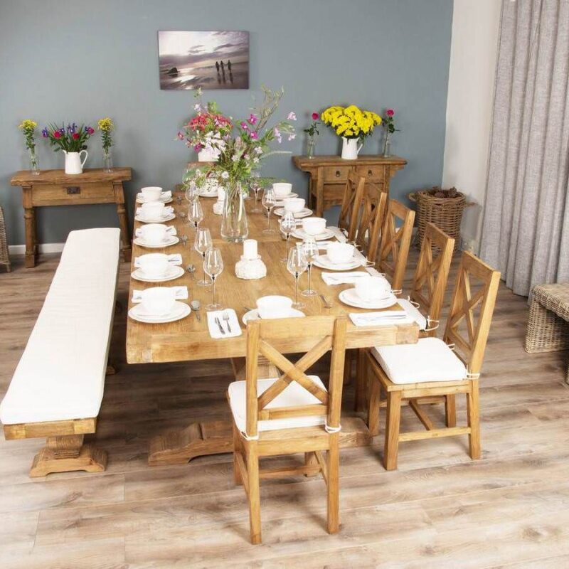 Emara 8 or 10 Seater Bench Dining Set with Etana Chairs