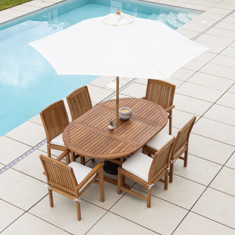 Stow 4-6 Seater Extending Dining Set with Marley Chairs