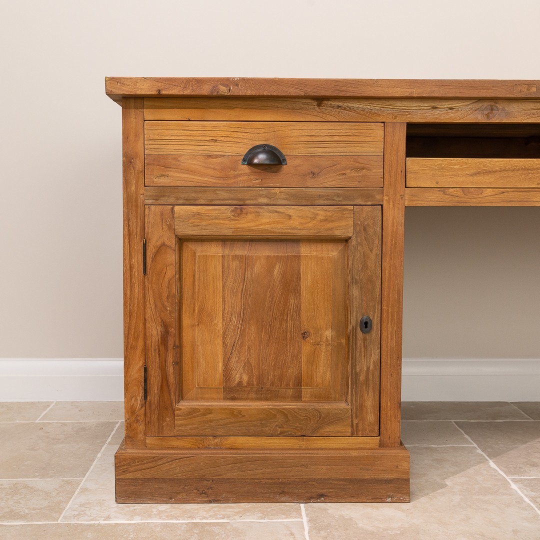 Reclaimed Teak Chunky Office Desk - Image 4