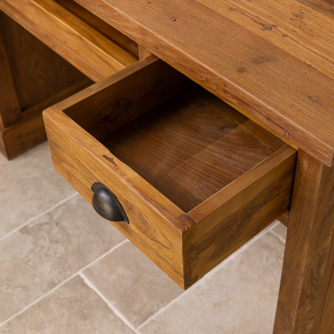 Reclaimed Teak Chunky Office Desk - Image 5