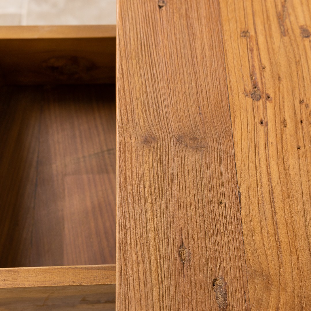 Reclaimed Teak Chunky Office Desk - Image 6