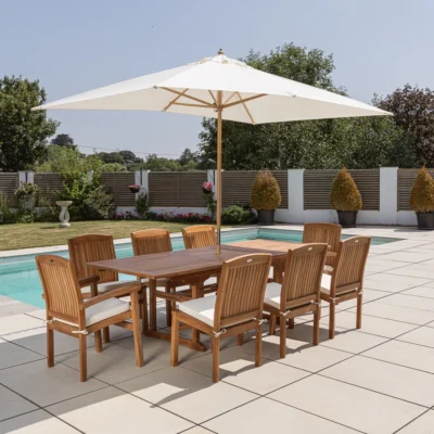 Azura 6-8 Seater Extending Dining Set with Marley Chairs