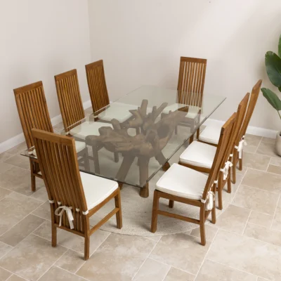 Hiloa 6 or 8 Seater Dining Set with Reclaimed Teak Chairs