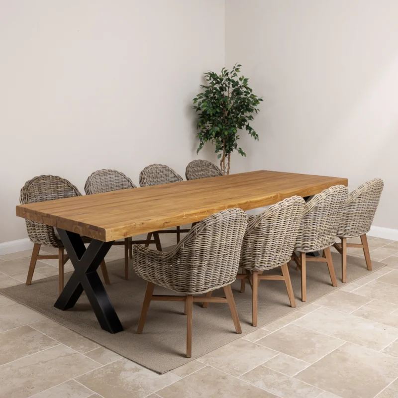 Urban Fusion 8 or 10 Seater Dining Set with Scandi Armchairs