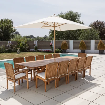 Azura 10-12 Seater Extending Dining Set with Marley Chairs