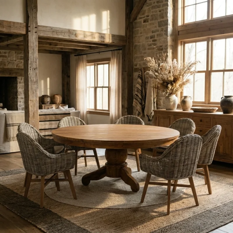 Country 8 Seater Dining Set with Scandi Armchairs