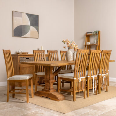 Monastery 6 or 8 Seater Dining Set with Reclaimed Teak Chairs