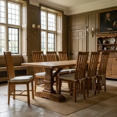 Monastery 6 or 8 Seater Dining Set with Reclaimed Teak Chairs