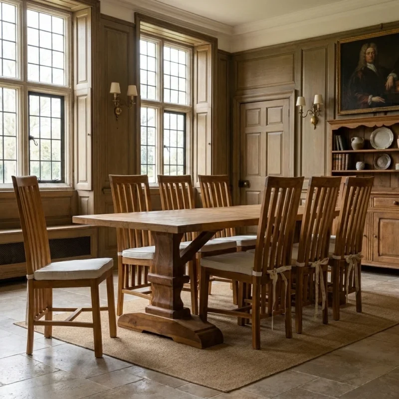 Monastery 6 or 8 Seater Dining Set with Reclaimed Teak Chairs
